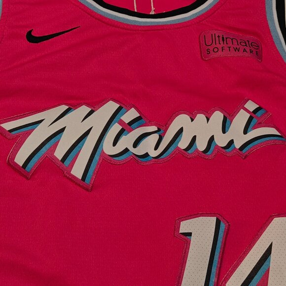 Nike Miami Heat Tyler Herro Vice City Edition Jersey NBA Swingman Pink Size 48 - Picture 8 of 15